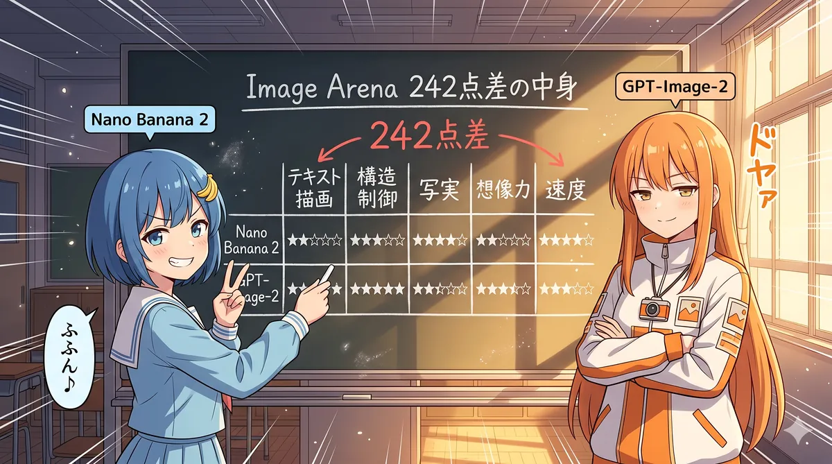 Nano Banana 2 で生成した Image Arena 242点差の分解