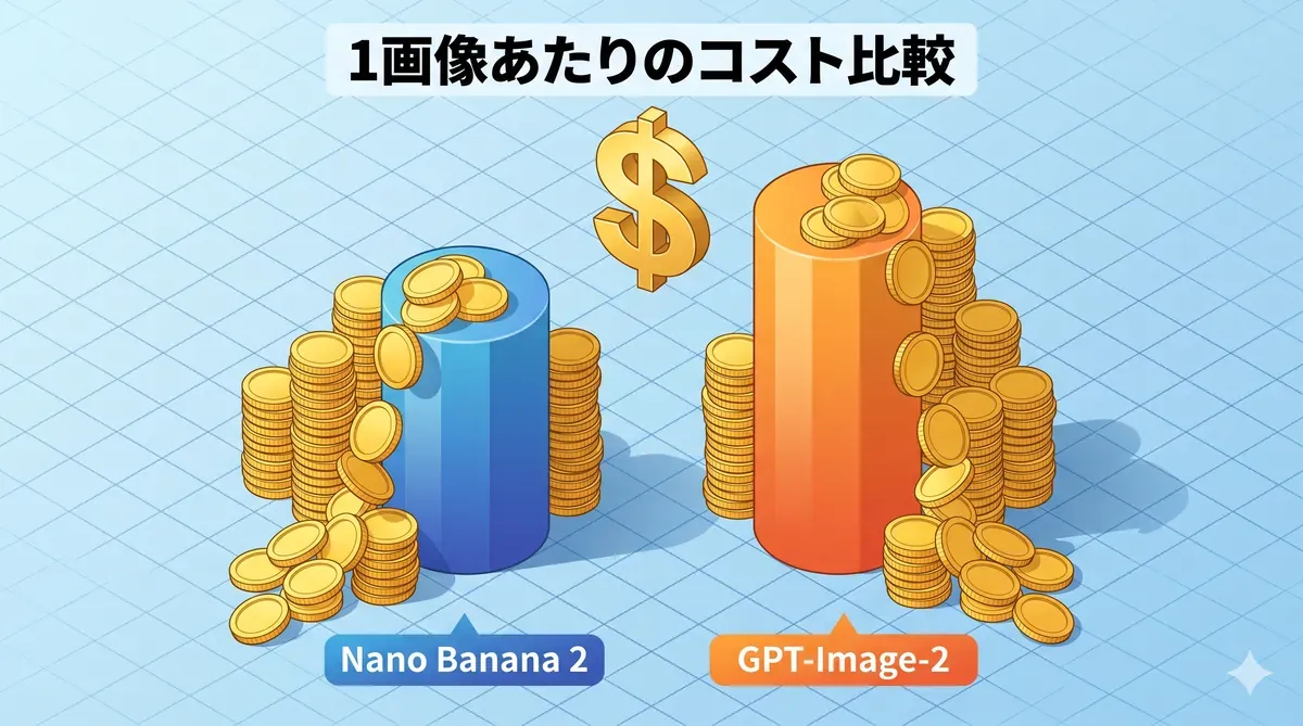 Nano Banana 2 で生成した1画像あたりコスト比較
