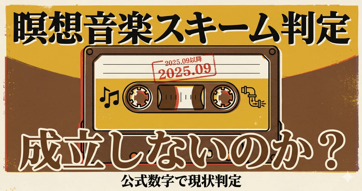 Suno+DistroKidの瞑想音楽稼ぎは今も成立する？｜公式数字で2025年9月以降を判定