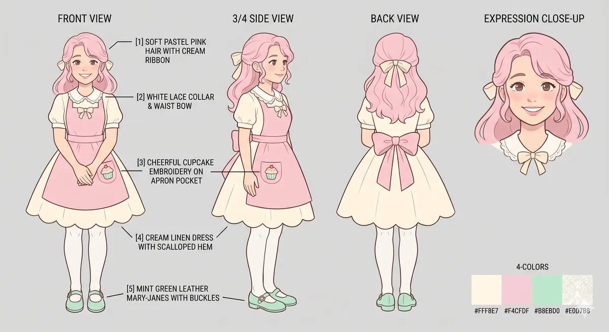 Mochi|パステル・パティスリーのブランドマスコットコンセプト (Nano Banana 2で生成)