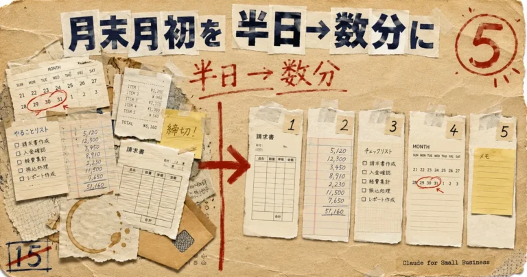 個人事業主の月末月初をClaudeに任せる|請求書・月次決算・クレーム返信から始める4タスク