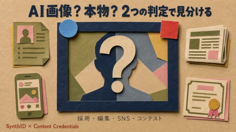 SynthIDとContent CredentialsはAI画像判定にどう使い分ける?|採用・編集・SNS・コンテスト4シーンの手順