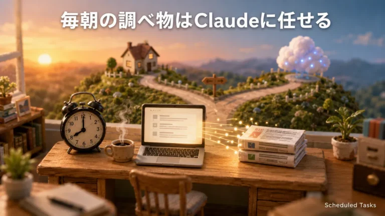 Claudeの定期タスクで毎朝の調べ物を任せる|非エンジニアが選ぶ2種類と「朝に動いてない」を潰す3対策