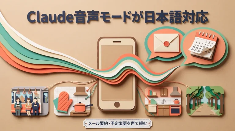 Claude Voiceモードが日本語・Opus対応｜通勤中のメール要約と家事中の予定変更を声で頼む手順